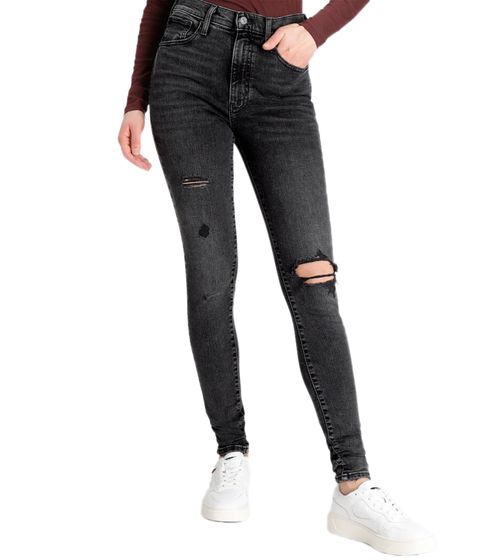 LEVI'S Mile High jeans da donna pantaloni in denim super skinny jeans dall'aspetto usato 51303041 nero