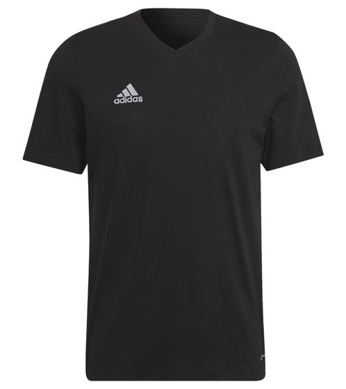 T-shirt adidas Entrada 22 pour homme, chemise en coton durable avec col en V HC0448 Noir