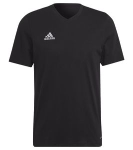 T-shirt adidas Entrada 22 da uomo in cotone sostenibile con scollo a V HC0448 Nero