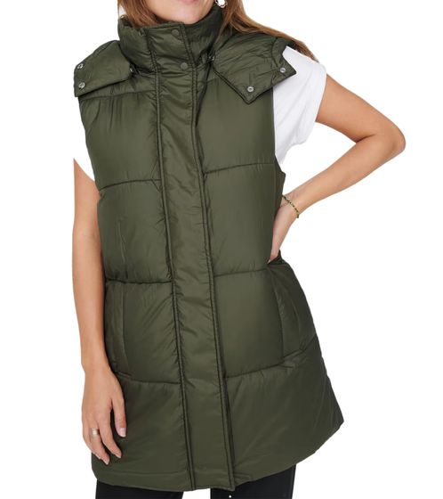 ONLY KALAMATA women's simple vest with removable hood 42520757 khaki