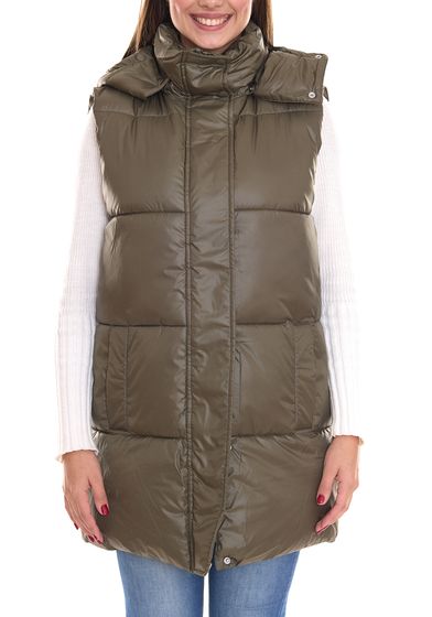 ONLY KALAMATA women's simple vest with removable hood 42520757 khaki