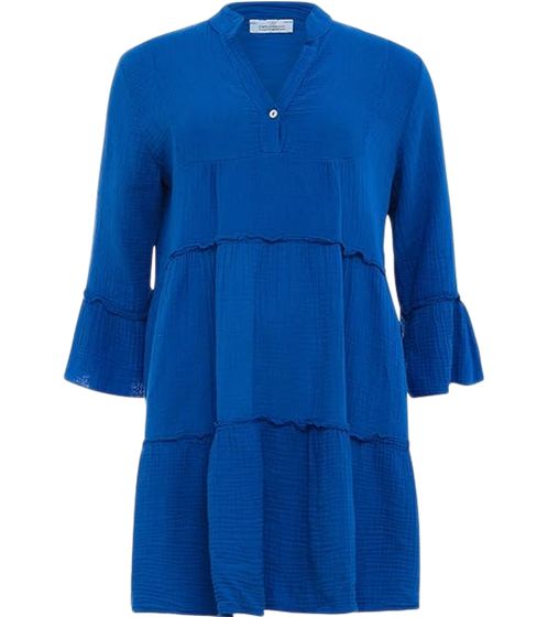 ZWILLINGHEART Shanti robe d'été pour femme mini-robe élégante en pur coton 2021 bleu