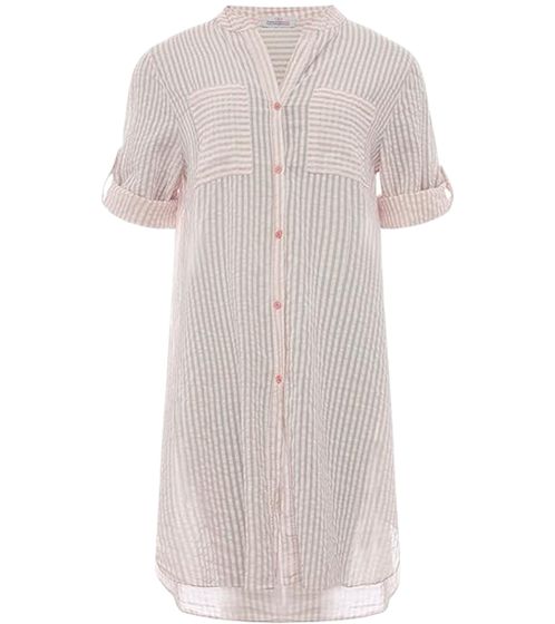 ZWILLINGSHERZ Kida ladies summer dress striped blouse dress made of pure cotton 3012 pink