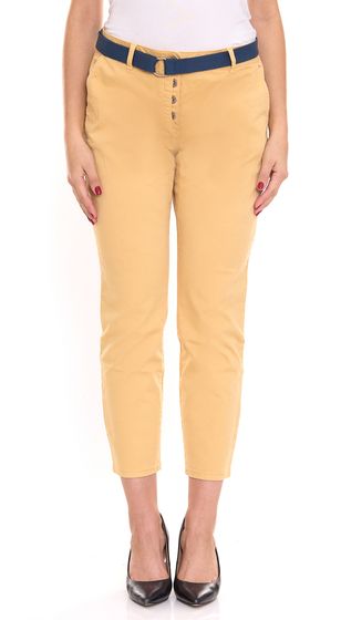 TOM TAILOR Damen Chino-Hose stylische Alltags-Hose mit Gürtel 46246404 Beige