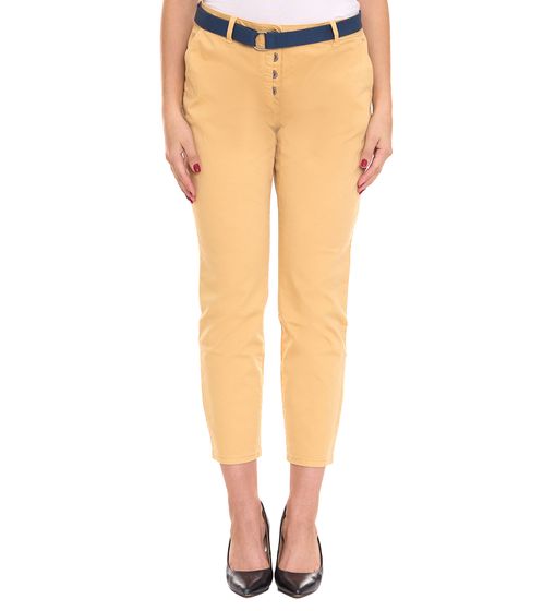 TOM TAILOR Pantalón chino de mujer, elegantes pantalones de uso diario con cinturón 46246404 beige