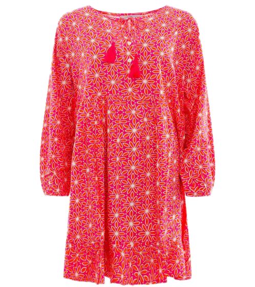 ZWILLINGSHERZ Jolina vestito estivo da donna mini abito con stampa floreale all-over 33074 rosa