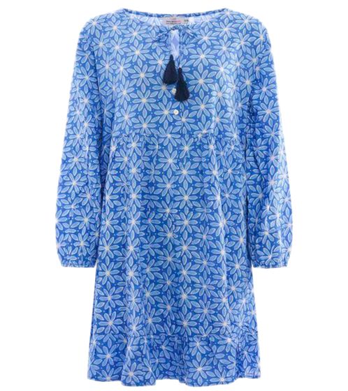 ZWILLINGSHERZ Jolina vestito estivo da donna mini abito con stampa floreale all-over 33074 blu