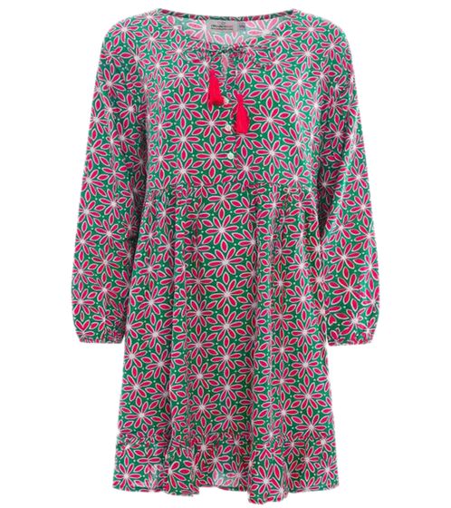 ZWILLINGSHERZ Jolina vestito estivo da donna mini abito con stampa floreale all-over 33074 verde