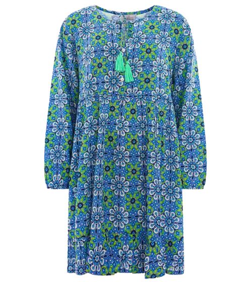 ZWILLINGSHERZ Fine ladies summer dress mini dress with all-over print 33075 green/blue