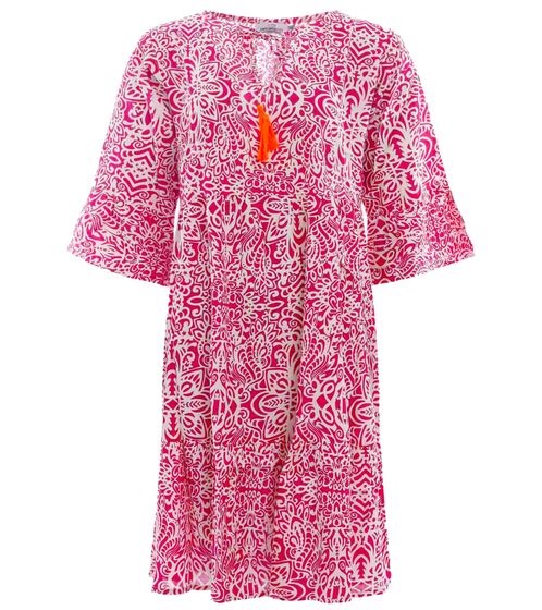 ZWILLINGSHERZ Vestido de verano para mujer EileenZH con estampado de cachemira integral talla única 33113 rosa