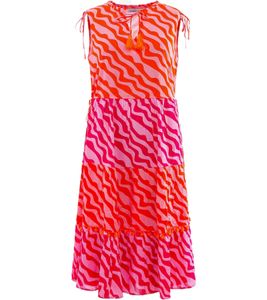 ZWILLINGSHERZ Vestido de verano para mujer Holly sin mangas con estampado integral 33080 rosa/naranja