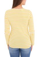 AjC Damen Shirt gestreiftes Langarm-Shirt Baumwolle mit Front-Print 67426709 Gelb/Weiß/Blau