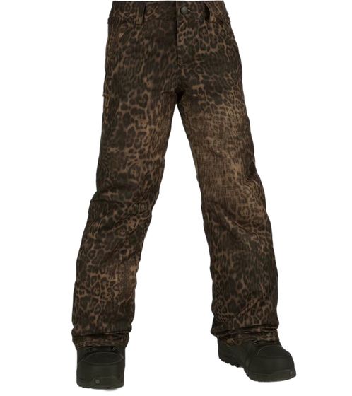 Pantaloni da snowboard VOLCOM FROCHICKIDEE per bambini pantaloni da sci con motivo leopardato all-over N1252101 marrone