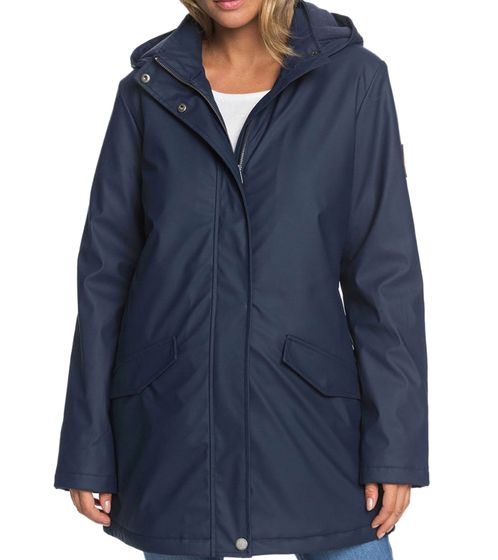 ROXY Downtown Callin Damen Regen-Jacke wasserdichte Kapuzen-Jacke ERJJK03399 BSP0 Dunkelblau