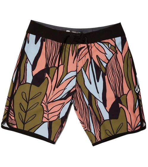 VOLCOM Herren kurze Boardshorts mit Allover-Print Badehose A0812103 OLM Bunt