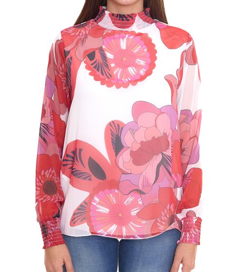 Aniston SELECTED chemisier tendance à manches longues pour femme avec motif floral 22886863 rose/blanc