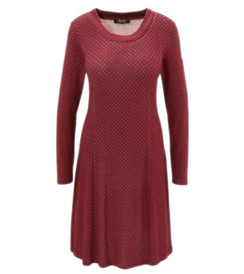 Aniston SELECTED women's long-sleeved dress decorated with dividing seams 83813752 wine red