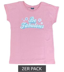 Confezione da 2 T-shirt per bambini KIDSWORLD per ragazze confezione economica con stampa frontale maglietta estiva 29018910 rosa