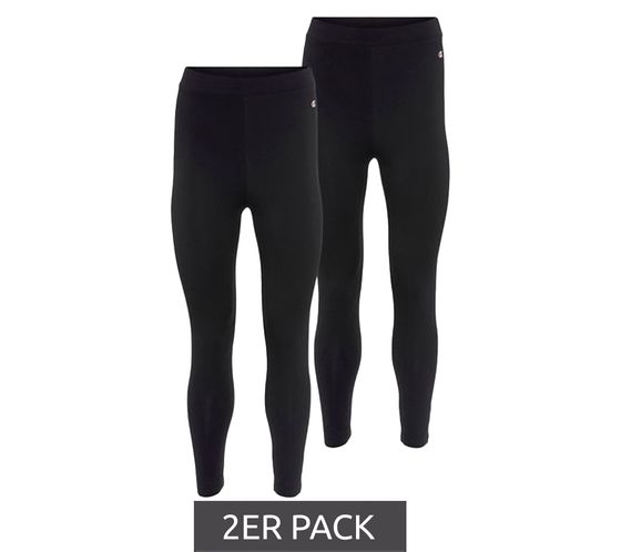 Pack of 2 CHAMPION women's training pants, comfortable sports leggings, everyday pants, 7/8 length 75948744 black