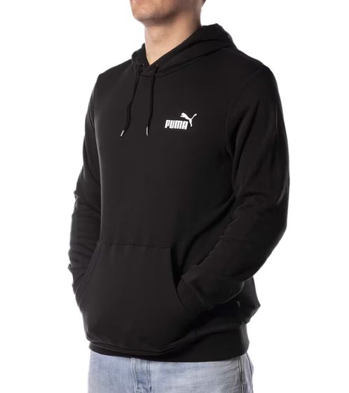 PUMA ESS felpa elegante da uomo con cappuccio in cotone con logo sul petto 679631 01 nero