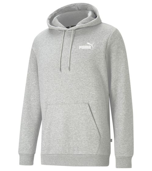 PUMA ESS Logo felpa da uomo elegante in cotone con cappuccio con logo sul petto 679631 04 Grigio