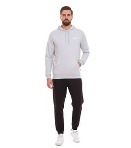 PUMA ESS Logo Herren stylischer Kapuzen-Pullover Baumwoll-Hoodie mit Logo auf der Brust 679631 04 Grau