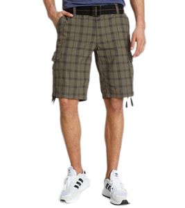 Bruno Banani men's shorts checked cargo shorts with belt 15445536 Khaki