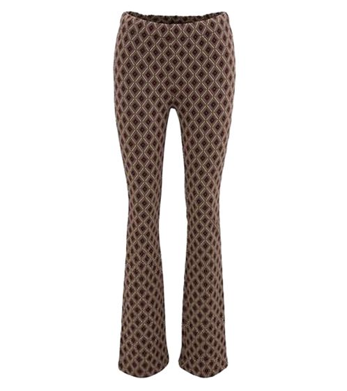 Aniston CASUAL pantalon en tissu pour femme, pantalon à enfiler confortable avec motif losange all-over 53784715 beige/noir/violet