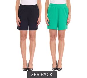 2er Pack AjC Damen Sommer-Shorts kurze Hose Mode-Bermuda 37358347 Grün/Schwarz 2er Pack AjC Damen Sommer-Shorts kurze Hose Mode-Bermuda 37358347 Grün/Schwarz