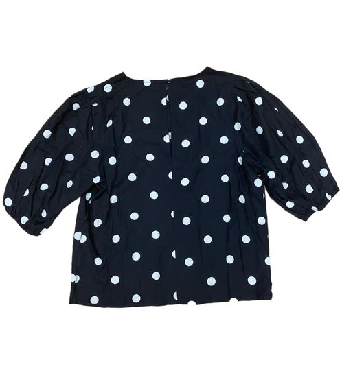 Blusa de verano de mujer Vivance con estampado de lunares, blusa de manga corta 61530460 negro