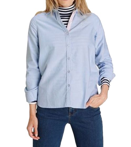 DELMAO ladies shirt blouse fashionable long-sleeved blouse cotton blouse 76168555 light blue