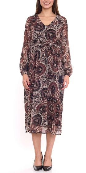 Aniston SELECTED robe longue pour femme avec imprimé all-over robe d'été 76445867 marron/coloré