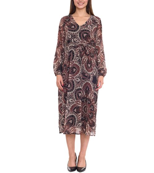 Aniston SELECTED women's maxi dress with all-over print summer dress 76445867 brown/multicolored