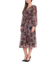 Aniston SELECTED Damen Maxi-Kleid mit Allover-Print Sommer-Kleid 76445867 Braun/Bunt