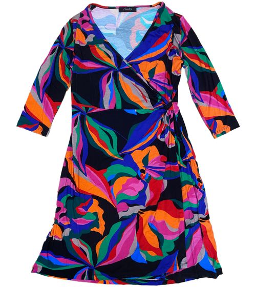 Vestido corto de mujer Aniston Selected vestido de punto estampado colorido con nudo lateral 66652863 De colores