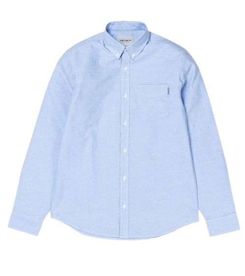 Carhartt WIP Camicia a maniche lunghe con tasca abbottonata Camicia in cotone elegante I022069 80 Blu