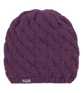 BURTON Gorro de mujer Birdie gorro de invierno acogedor gorro de punto fino con forro polar 512015-03-3436 Púrpura