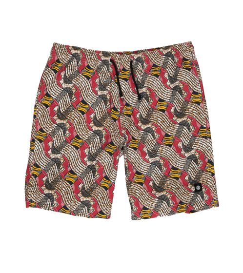 ELEMENT Chillin' Origins 19 pantaloncini da uomo con design all-over da skater S1WKB5 ELP0 4049 rosso/marrone/giallo