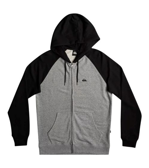 Quiksilver Essentials Hoodie Herren Sweat-Jacke mit Kapuze Trainings-Jacke EQYFT04649 XSSK Grau/Schwarz