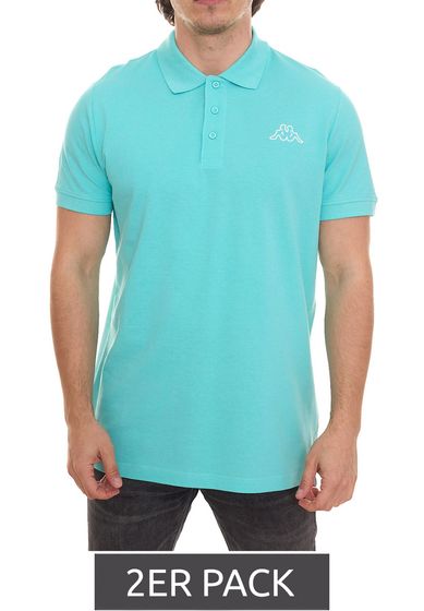 Pack de 4 polos Kappa Veeny Pique camisa de algodón para hombre con logo bordado paquete económico 707133 turquesa