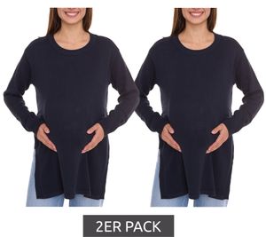 Paquete de 2 suéteres de punto para mujer de nueve 9 meses ropa de maternidad suéter para embarazo 24659305 azul oscuro