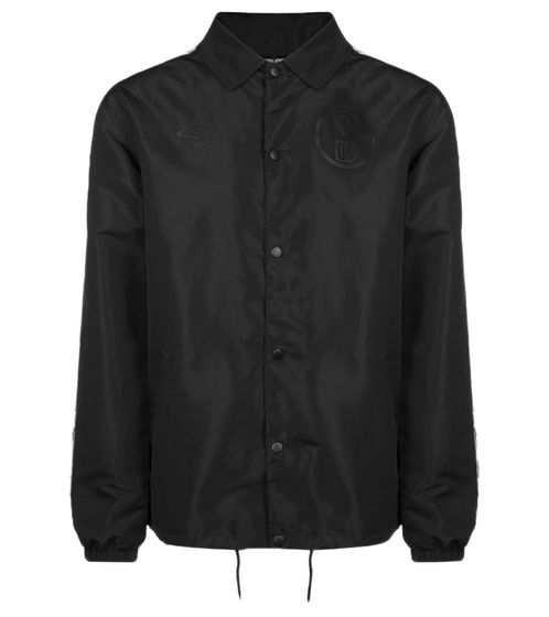 umbro FC Schalke Veste de transition pour homme, veste de tous les jours avec col Kent UMJM0436 060 noir