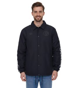 umbro FC Schalke Veste de transition pour homme, veste de tous les jours avec col Kent UMJM0436 060 noir
