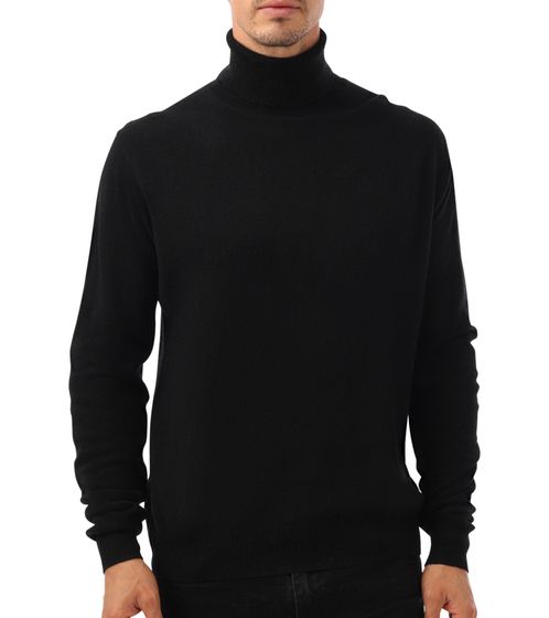 ZWILLINGSHERZ Men's 100% Cashmere Sweater Turtleneck Sweater Long Sleeve Shirt 7079 Black