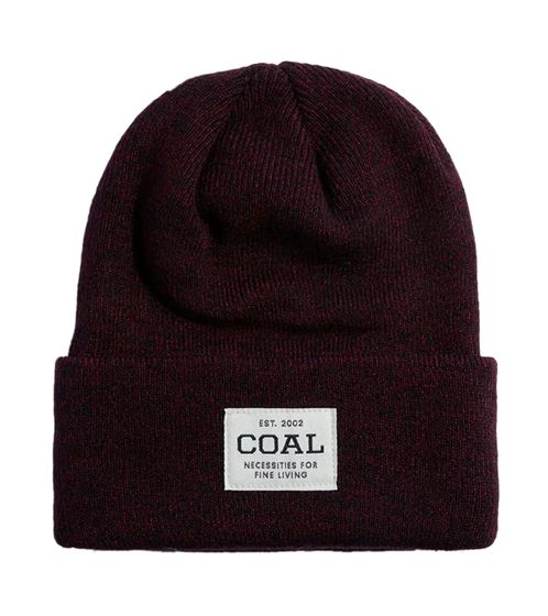 Coal The Uniform Beanie chapeau d'hiver confortable couvre-chef chaud avec patch logo 487041-00-3436 Vin rouge