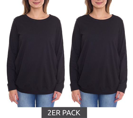 Pack de 2 camisetas premamá sencillas de nueve 9 meses para mujer, pack ahorro de moda premamá 51076156 negro