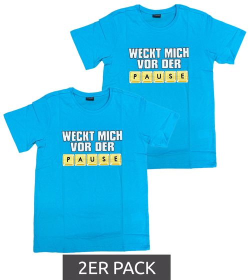 Pack of 2 KIDSWORLD children's T-shirts for boys with front print summer shirt 67073238 blue