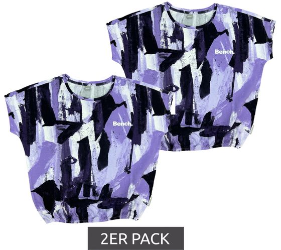 Pack of 2 Bench. Girls' cotton shirt, short-sleeved shirt with all-over print 65280936 purple