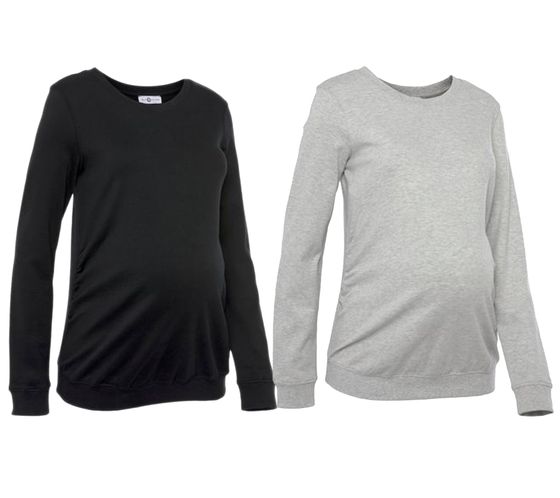 nueve 9 meses camisa de embarazo simple para mujer moda de maternidad gris o negro