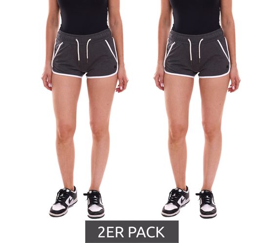 Pack de 2 shorts deportivos de mujer OCEAN SPORTSWEAR con bolsillos laterales 99736902 gris oscuro